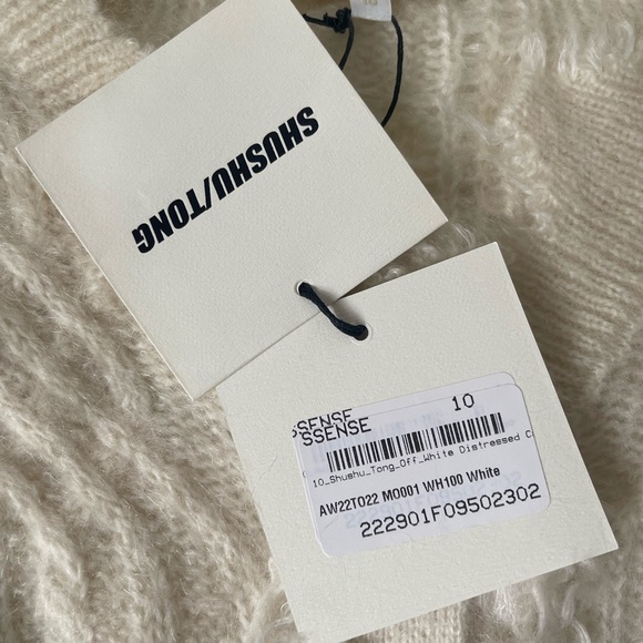 Shushu/Tong Women’s Off-White Distressed Patchwork Cardigan - Picture 14 of 16